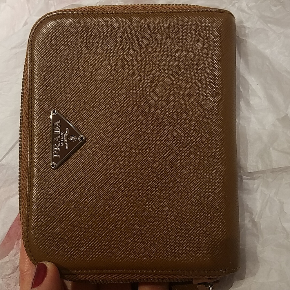 PRADA BROWN BIFOLD ZIP AROUND WALLET AUTHENTIC - Picture 15 of 15